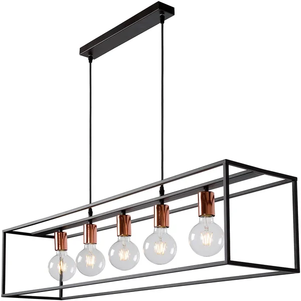 Suspension industrielle en métal 5xE27 Noval