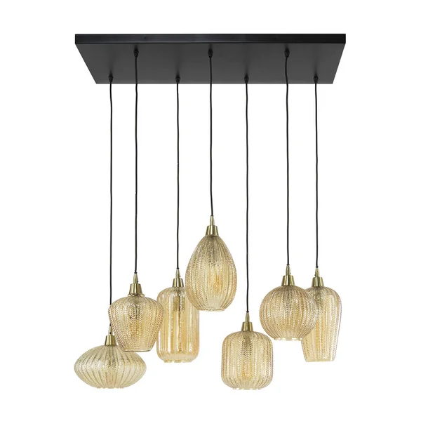 Suspension moderne en verre 7 lampes Ambrine