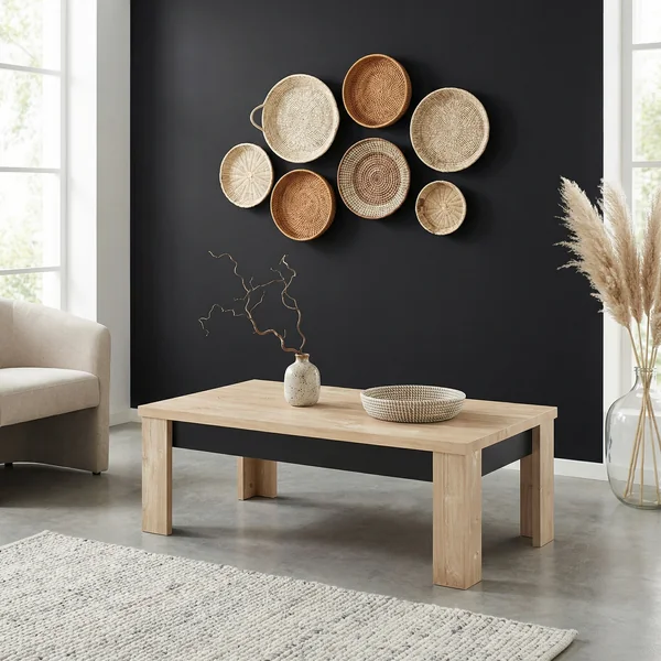 Table basse contemporaine chêne ivoire Spirit