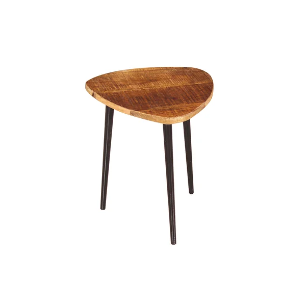 Table basse industrielle H 37 cm en bois de manguier massif naturel Allister