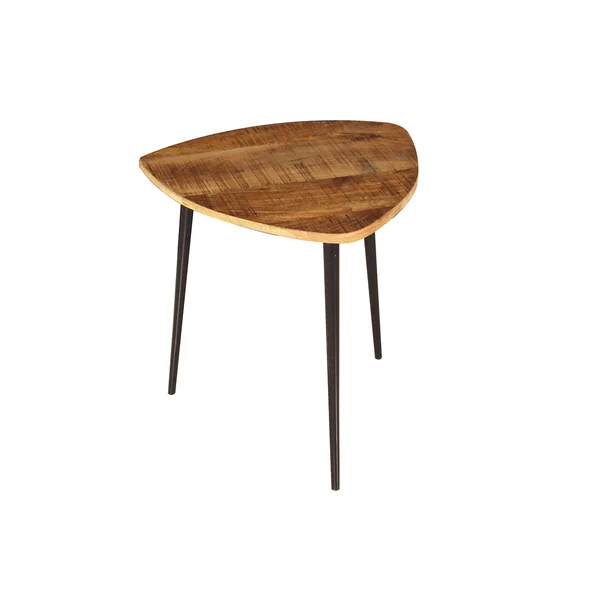 Table basse industrielle H 41 cm en bois de manguier massif naturel Allister