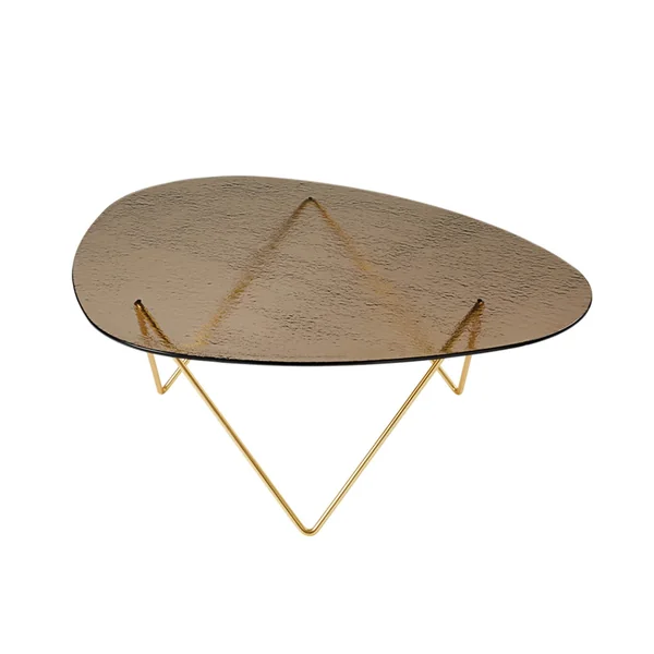 Table basse PEDRERA Verre structuré bronze / Laiton GUBI