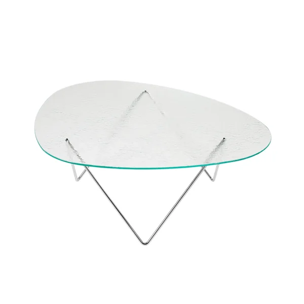 Table basse PEDRERA Verre structuré transparent/ Chrome GUBI