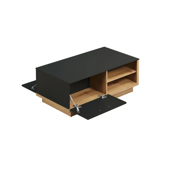 Table basse rectangulaire moderne chêne/anthracite Cindy