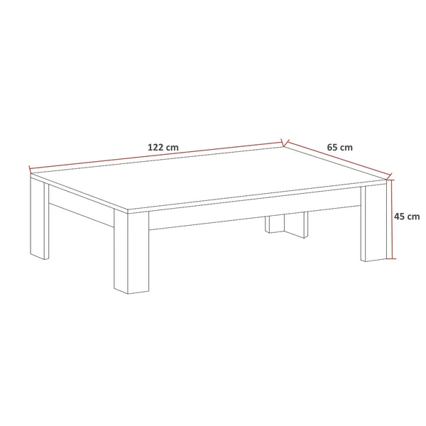 Table basse rectangulaire moderne noir marbré Carrat