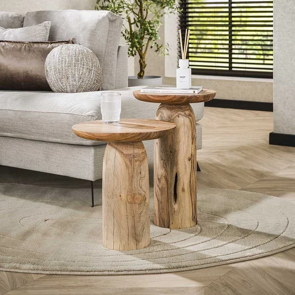 Table basse style nature H 55 cm en acacia massif naturel Idylle