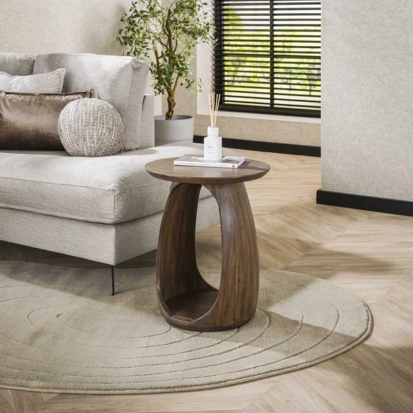 Table basse style nature H 56 cm en acacia massif marron Haron