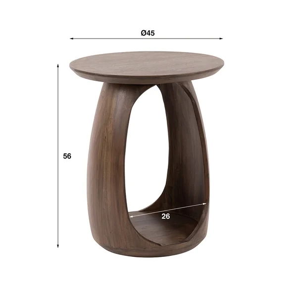 Table basse style nature H 56 cm en acacia massif marron Haron