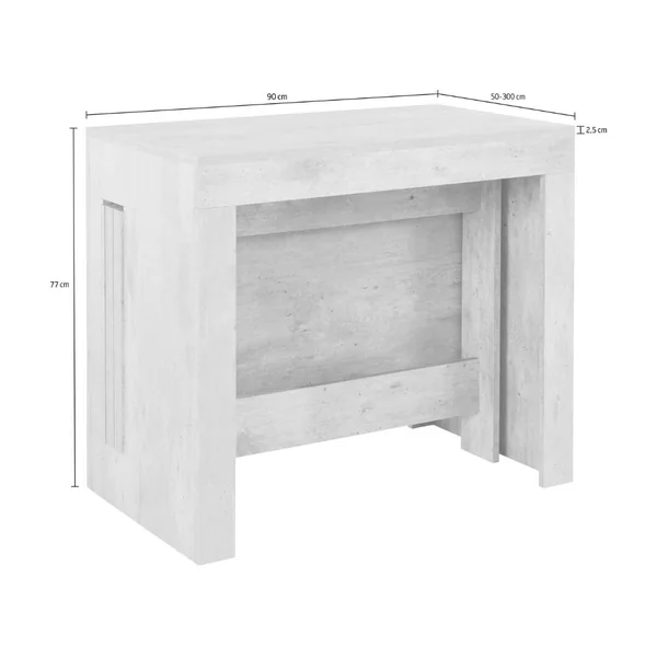 Table console extensible contemporaine ciment brut Montoya