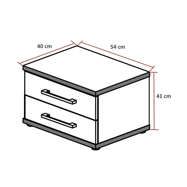 Table de chevet contemporaine acacia/noir Marinella