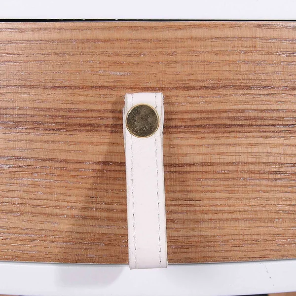 Table de chevet ronde bicolore TIHAME - 1 tiroir, blanc