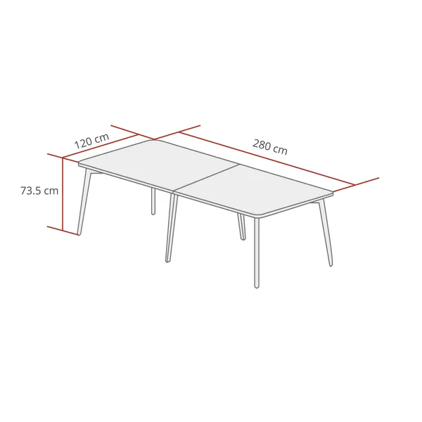 Table de réunion 280x120 cm avec piétement massif Oviedo