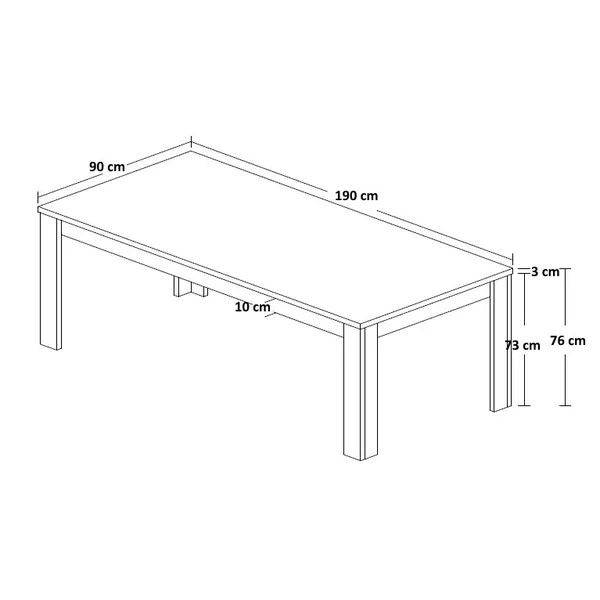 Table de salle à manger contemporaine chêne blanc Curtis
