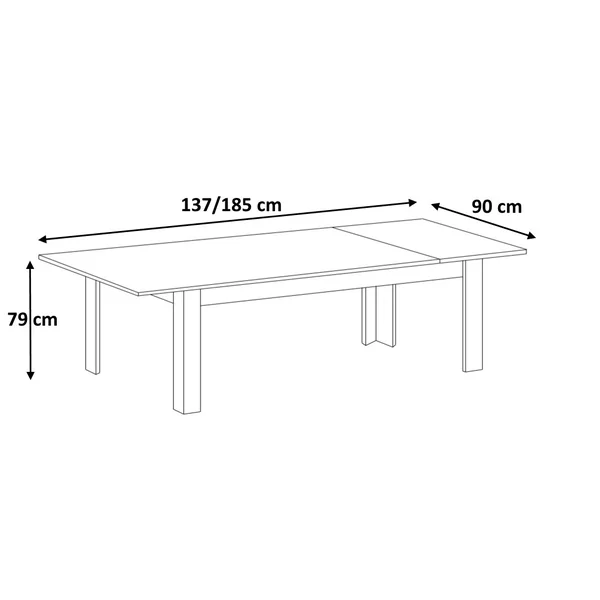 Table de salle à manger contemporaine chêne mercure Uranus