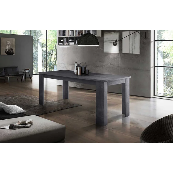 Table de salle à manger extensible 140 cm gris ardoise Jessica