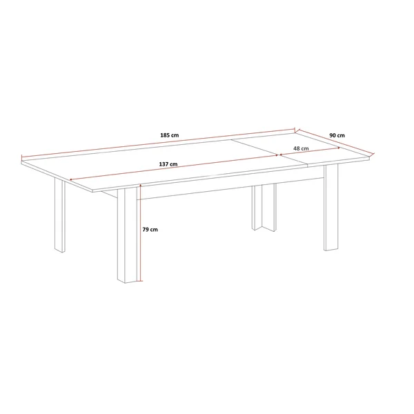 Table de salle à manger extensible contemporaine chêne blanc Elbeth