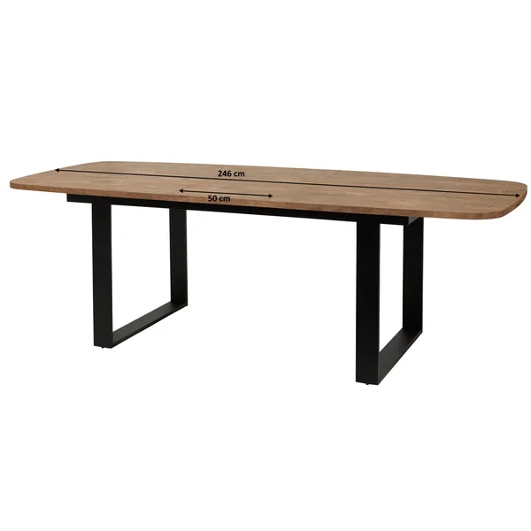 Table de salle à manger extensible contemporaine marron foncé Albatros