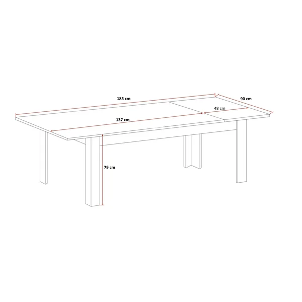 Table de salle à manger extensible moderne coloris lave Rosine