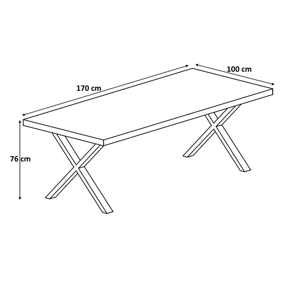 Table de salle à manger industrielle chêne/noir