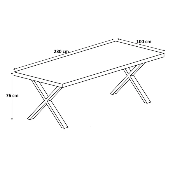 Table de salle à manger industrielle chêne/noir