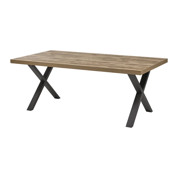 Table de salle à manger industrielle chêne/noir