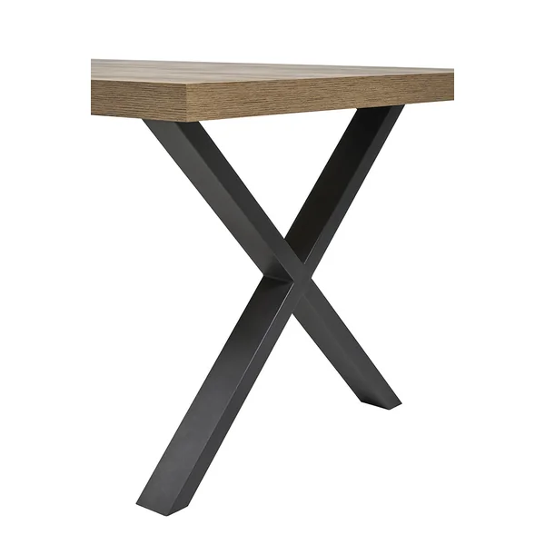 Table de salle à manger industrielle chêne/noir