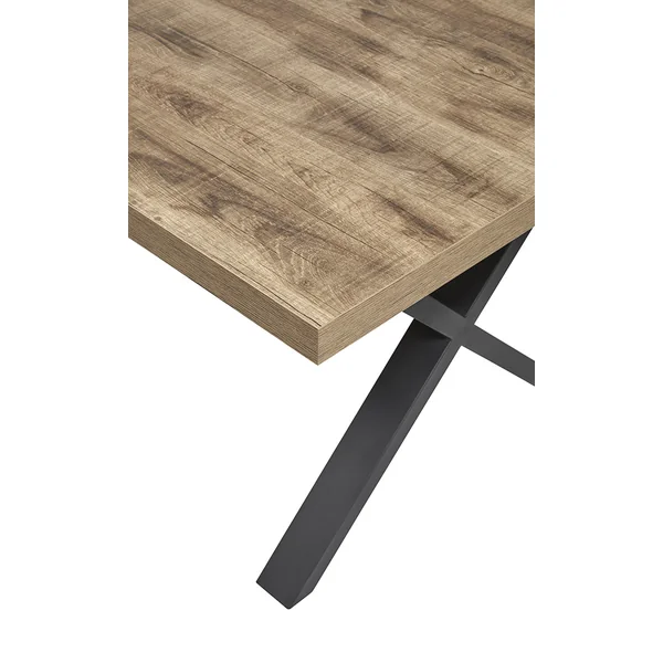 Table de salle à manger industrielle chêne/noir