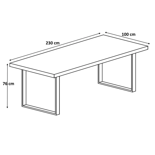 Table de salle à manger industrielle chêne/noir