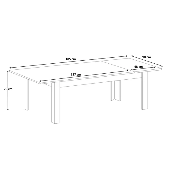 Table de salle à manger moderne laquée blanc brillant Orlane