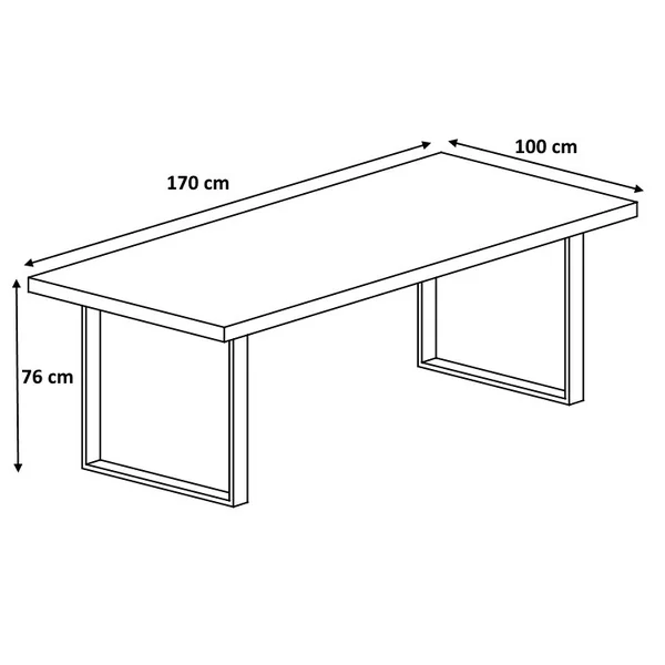 Table de salle à manger rectangulaire style rustique coloris chêne Perrine