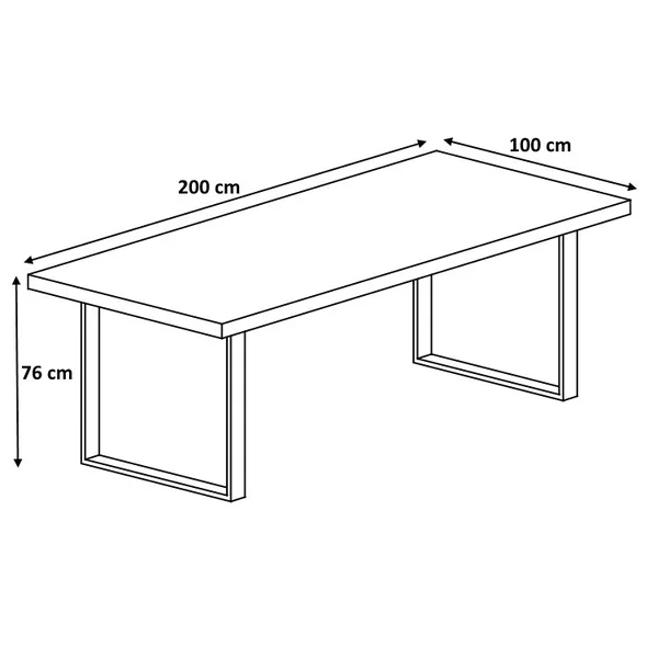 Table de salle à manger rectangulaire style rustique coloris chêne Perrine