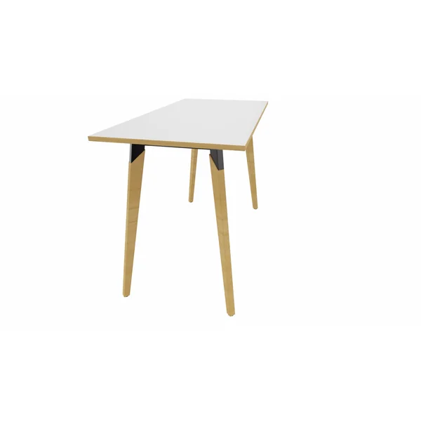 Table haute de réunion rectangulaire avec pieds en hêtre massif Homy