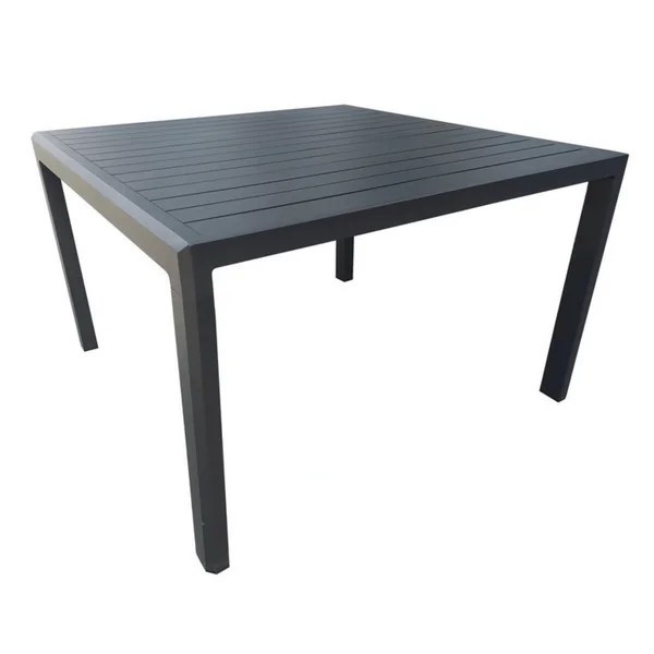 Table mi-hauteur Prado en aluminium couleur graphite, PROLOISIRS - 110x110x68 cm