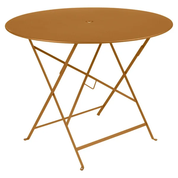 Table pliante Bistro coloris marron en acier Fermob - Ø 96 x 74 cm
