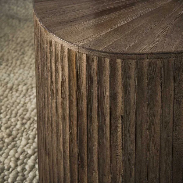 Tables basses ovales en teck massif marron Mylane (lot de 2)