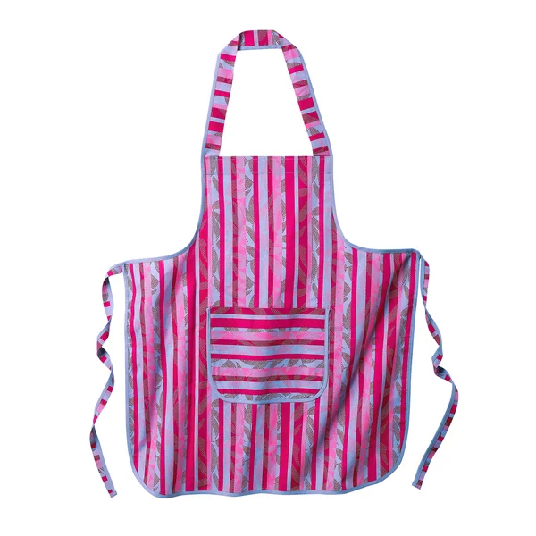 Tablier cuisine rayé forme bavette, rose