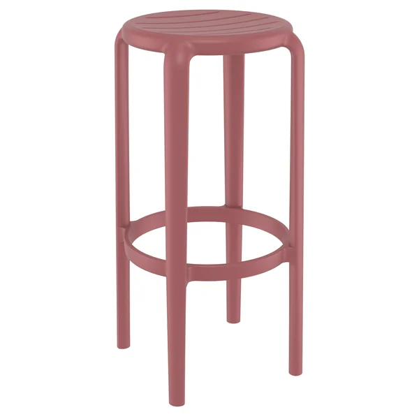 Tabouret de bistrot empilable d'extérieur en fibre de verre Penny (lot de 4)