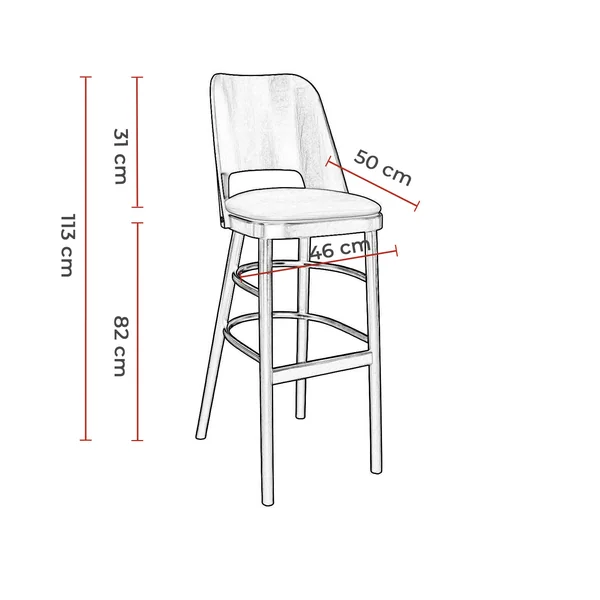 Tabouret de bistrot hêtre et simili Bucarest