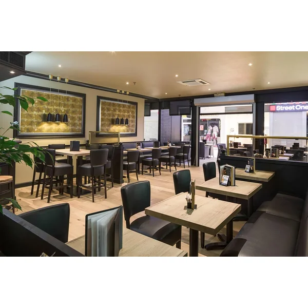 Tabouret de restaurant hêtre et simili Florilège