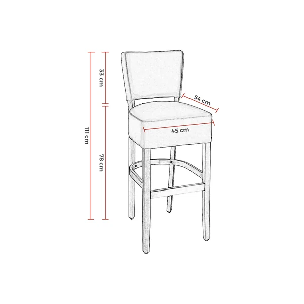 Tabouret de restaurant hêtre et simili Florilège