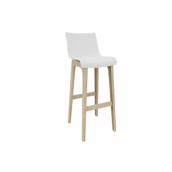Tabouret en PVC et pieds bois massif Omalet