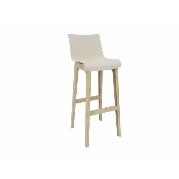 Tabouret en PVC et pieds bois massif Omalet