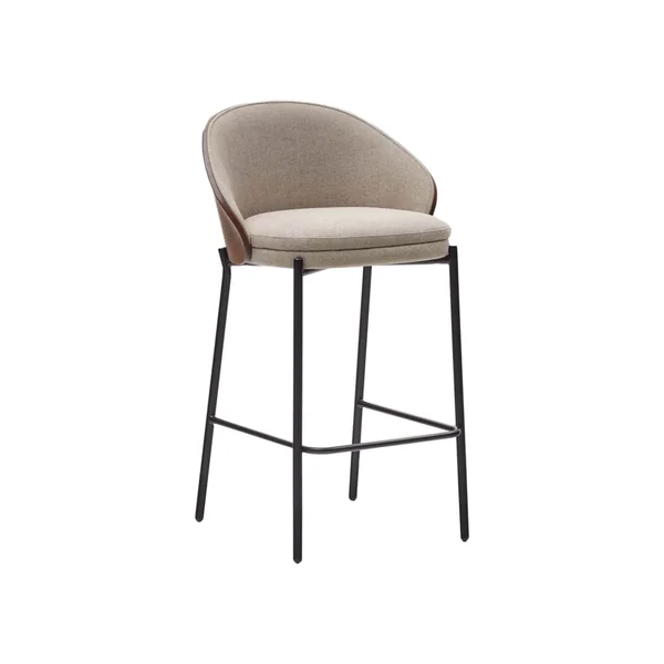 Tabouret haut EAMY H 65 Chenille Marron Clair / Frêne finition Wengué KAVE HOME