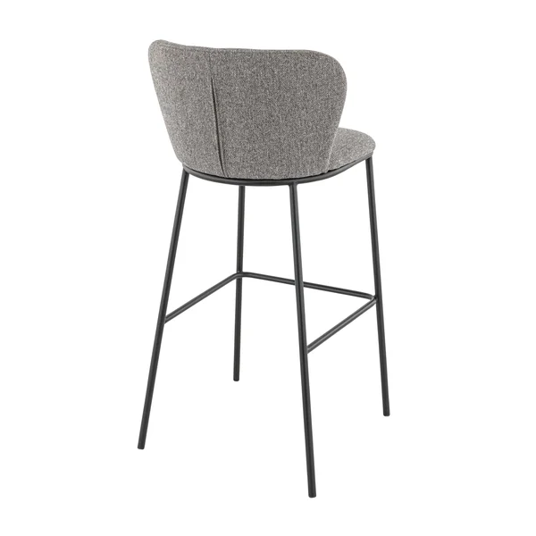 Tabourets de restaurant en tissu gris Miranda lot de 2| Matelpro.com