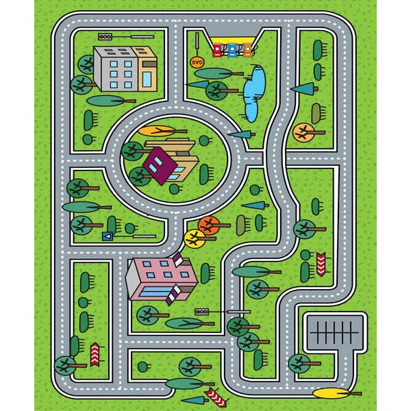 TAPIS 100X120CM CIRCUIT MULTICOLORE