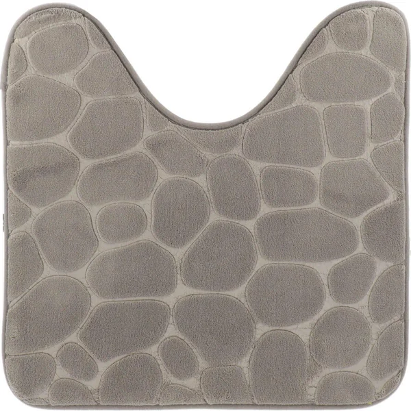 TAPIS CONTOUR WC MEMOIRE DE FORME GALET 45X50CM GRIS CLAIR