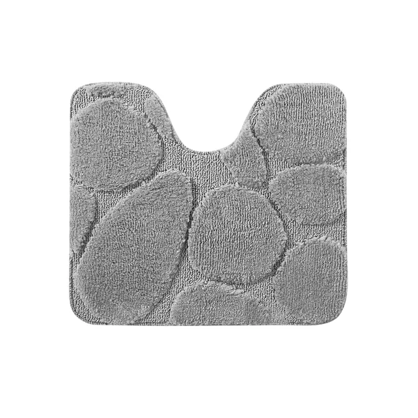 Tapis de bain motif galets, gris