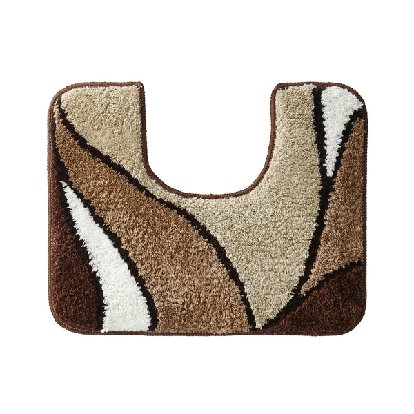 Tapis de bain motif végétal, marron