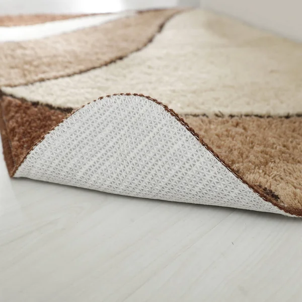 Tapis de bain motif végétal, marron