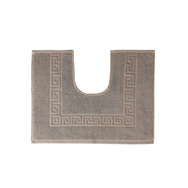 Tapis de bain éponge liteau motif frise grecque, taupe